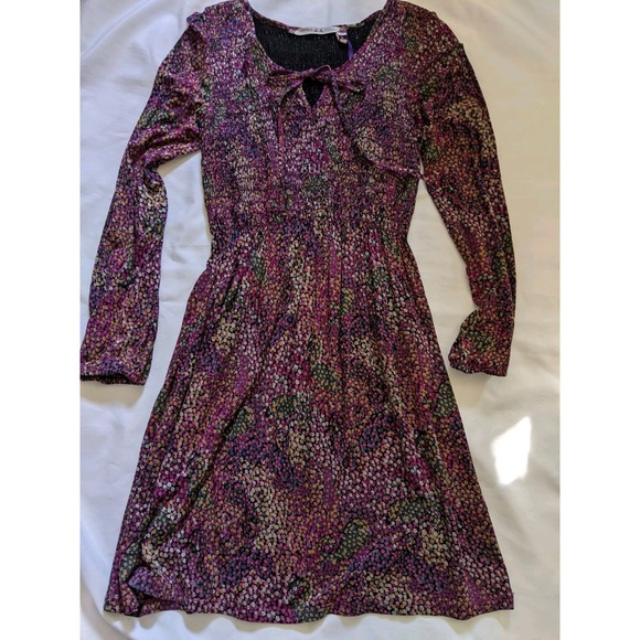 Chelsea Violet Dress Floral Long Sleeve Size Medium Orchid Smocked Top - Picture 1 of 16